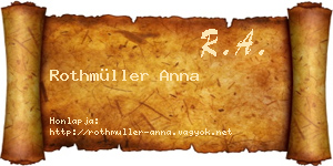 Rothmüller Anna névjegykártya